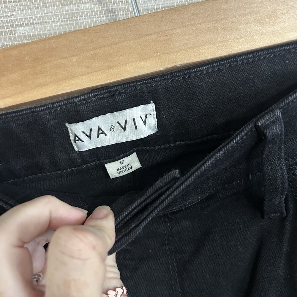 Ava & Viv High Rise Flare Jeans women's size 26 NWT Black - Picture 4 of 8